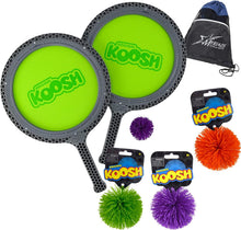Load image into Gallery viewer, PlayMonster Koosh Starter Set: Double Paddle Playset &amp; 3 Extra Koosh Balls with Myraids Drawstring Bag