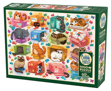 Load image into Gallery viewer, Cobble Hill 1000 Piece Family Jigsaw Puzzle - Cats vs. Puzzles (Poster Included)
