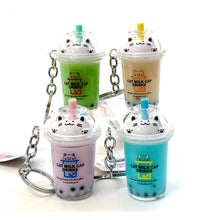 Load image into Gallery viewer, Boba Tea Cat Keychain