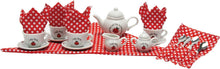 Load image into Gallery viewer, Schylling Ladybug Tea Set Basket - 23 Piece Miniature Porcelain Set with Picnic Basket - Includes Service for Four - Ages 8 and Up