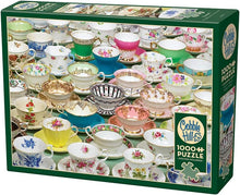 Load image into Gallery viewer, Cobble Hill 1000 Piece Jigsaw Puzzle - Teacups (Poster Included)