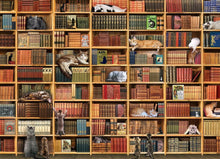 Load image into Gallery viewer, Cobble Hill 1,000 Piece Jigsaw Puzzle - The Cat Library (Poster Included)