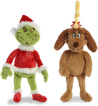 Load image into Gallery viewer, Aurora Plush - Bundle of 2: Grinch Santa &amp; Max with Antler, 18"