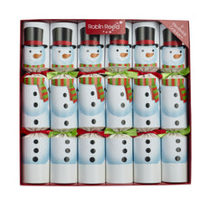 Load image into Gallery viewer, Robin Reed English Holiday Christmas Crackers - Racing Snowman, 6 Count