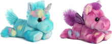 Load image into Gallery viewer, Bundle of 2 Aurora 7" Stuffed Beanbag Animals - Blueberry Ripple Unicorn &amp; Tutti Frutti Pegasus