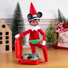 Load image into Gallery viewer, The Elf on the Shelf - Disney Mickey &amp; Friends Travel Bundle: Scout Elf Carrier, Ready to Roll Travel Set &amp; Plushee Pals Mini Clip-On