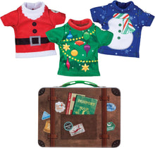 Load image into Gallery viewer, The Elf on the Shelf – Claus Couture Christmas T-Shirt Party Pack, 3 Festive Tees &amp; Keepsake Suitcase