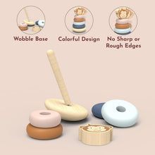 Load image into Gallery viewer, Speedy Monkey - Wooden Roly Poly Stacking Toy for Toddlers