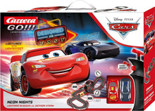 Load image into Gallery viewer, Carrera GO!!! 62477 Disney Pixar Cars Neon Nights Electric Slot Car Racing Kids Toy Race Track Set