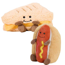 Load image into Gallery viewer, Warmies Microwavable &amp; Weighted Plush Comfort Food Set - Hotdog &amp; Grilled Cheese, Large