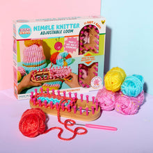 Load image into Gallery viewer, Bright Stripes - Nimble Knitter Adjustable Loom: Make a Hat, Bag &amp; Scrunchie!