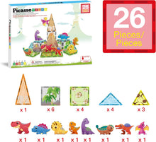 Load image into Gallery viewer, PicassoTiles - Magnetic Tile Construction Blocks: DINOS