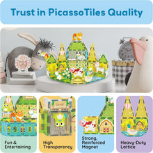 Load image into Gallery viewer, PicassoTiles - Magnetic Tile Construction Blocks: FARM ANIMALS