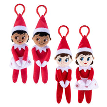 Load image into Gallery viewer, The Elf on The Shelf - Plushee Pals Mini Clip-on Set of 4: Classic Light Boy &amp; Girl, Dark Boy &amp; Girl