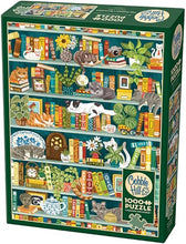 Load image into Gallery viewer, Cobble Hill 1,000 Piece Jigsaw Puzzle - The Purrfect Bookshelf (Poster Included)