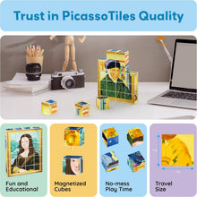 Load image into Gallery viewer, PicassoTiles - Magnetic Cube Puzzle: Famous Paintings (Mona Lisa)