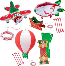 Load image into Gallery viewer, The Elf on the Shelf: Soaring Set - Polar Props Anniversary Blimp, Peppermint Plane Ride &amp; Peppermint Balloon Ride