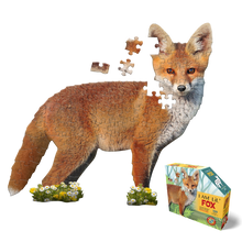 Load image into Gallery viewer, Madd Capp Puzzles Jr. - I AM LiL' FOX Animal-Shaped Jigsaw Puzzle, 100 Pieces