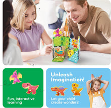 Load image into Gallery viewer, PicassoTiles - Magnetic Tile Construction Blocks: DINOS