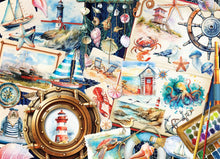 Load image into Gallery viewer, Cobble Hill 1,000 Piece Jigsaw Puzzle - Seashore Sketchbook (Poster Included)