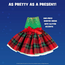 Load image into Gallery viewer, The Elf on the Shelf Claus Couture Gifts and Glamour Party Dress for Your Scout Elf - Includes Timeless Red and Green Plaid Party Dress with Sparkly Green Bodice