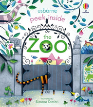 Load image into Gallery viewer, Usborne Peek Inside Touch-and-Feel Board Book: THE ZOO