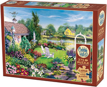 Load image into Gallery viewer, Cobble Hill 275 Piece Jigsaw Puzzle - By the Pond (Poster Included), Extra-Large Pieces