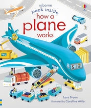 Load image into Gallery viewer, Usborne Peek Inside Touch-and-Feel Board Book: HOW A PLANE WORKS