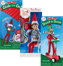 Load image into Gallery viewer, The Elf on The Shelf Claus Couture Outdoor Activity Set: Stand-n-Scoot Cooter, Glide-n-Go Glider, and Snow Day Shovel &amp; Play Set