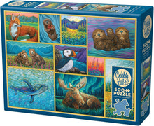 Load image into Gallery viewer, Cobble Hill 500 Piece Jigsaw Puzzle - Alaskan Animals (Poster Included)