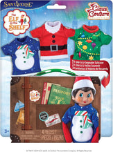 Load image into Gallery viewer, The Elf on the Shelf – Claus Couture Christmas T-Shirt Party Pack, 3 Festive Tees &amp; Keepsake Suitcase