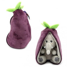 Load image into Gallery viewer, Flipetz - Velvet the Elephant &amp; Eggplant: 2-in-1 Plush Toy