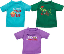 Load image into Gallery viewer, The Elf on the Shelf Claus Couture T-Shirt Set: 6 T-Shirts for Scout Elves (Scout Elf not included)