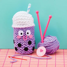 Load image into Gallery viewer, Bright Stripes - Snack Knit Kit: Boba Buddy