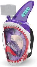 Load image into Gallery viewer, NEBIBO Kids Snorkel Mask Full Face. Snorkeling Detachable Camera Mount - Aqua - XS