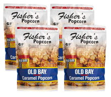 Load image into Gallery viewer, Fisher's Popcorn | Old Bay Seasoned Caramel Flavor | 10oz Bag | 4-Pack