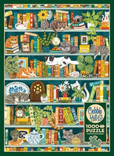 Load image into Gallery viewer, Cobble Hill 1,000 Piece Jigsaw Puzzle - The Purrfect Bookshelf (Poster Included)
