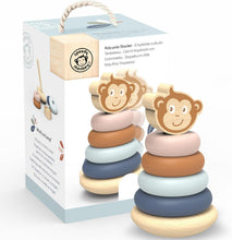 Load image into Gallery viewer, Speedy Monkey - Wooden Roly Poly Stacking Toy for Toddlers