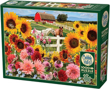 Load image into Gallery viewer, Cobble Hill 1,000 Piece Jigsaw Puzzle - Sunflower Farm (Poster Included)