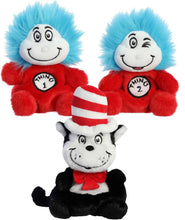 Load image into Gallery viewer, Aurora Dr. Seuss Palm Pals: Cat in The Hat, Thing 1, and Thing 2-5" Plush