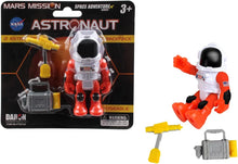Load image into Gallery viewer, Daron NASA Space Adventure Figures Set of 4: Astronaut, Mars Astronaut with Drill, Astroanimals Cat and Dog, with Myriads Drawstring Bag