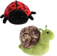 Load image into Gallery viewer, Aurora 8" Flopsie Spring Critters: Ladybug and Slow Snail with Exculsive Drawstring Bag