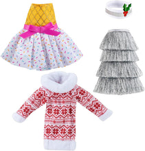 Load image into Gallery viewer, The Elf on The Shelf - Claus Couture Set of 3: Tiny Tinsel Party Dress, Ice Cream Party Dress &amp; Snowflake Sweetie Dress