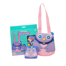 Load image into Gallery viewer, Apli Kapli - Felt Sewing Kit for Beginners: Owl Bag &amp; Keychain