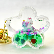 Load image into Gallery viewer, Unicorn Bunny Flower Floaty Keychain