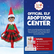 Load image into Gallery viewer, The Elf on the Shelf Claus Couture Gifts and Glamour Party Dress for Your Scout Elf - Includes Timeless Red and Green Plaid Party Dress with Sparkly Green Bodice