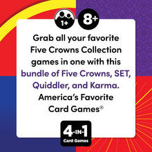 Load image into Gallery viewer, Playmonster 4-in-1 Card Game Bundle: Five Crowns, Set, Quiddler &amp; Karma