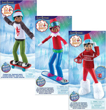 Load image into Gallery viewer, The Elf on the Shelf: MagiFreez Active Set - ElfieGram Ski Set, Holly Jolly Skateboarder &amp; Swish and Sleigh Snowboarder