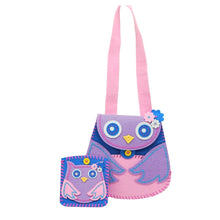 Load image into Gallery viewer, Apli Kapli - Felt Sewing Kit for Beginners: Owl Bag &amp; Keychain