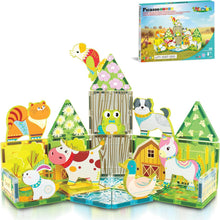 Load image into Gallery viewer, PicassoTiles - Magnetic Tile Construction Blocks: FARM ANIMALS